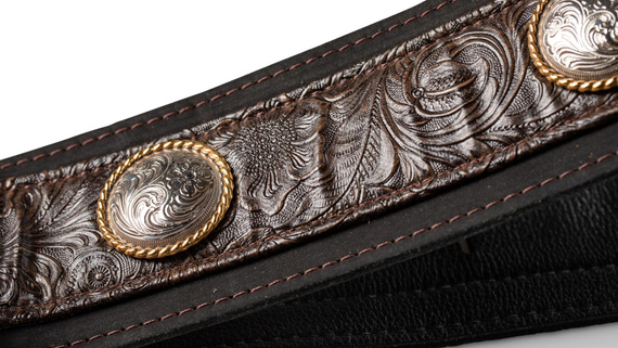 Taylor Grand Pacific Strap,Blk Lthr/Ni Concho,3" - pasek