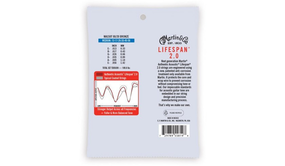Struny do gitary akustycznej Martin MA150T Medium (13-56) AA Treated Bronze 80/20