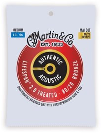 Struny do gitary akustycznej Martin MA150T Medium (13-56) AA Treated Bronze 80/20
