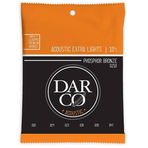 Struny do gitary akustycznej Darco D210 Extra Light (10-47) Phosphor Bronze 92/8