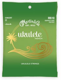 Struny do Ukulele Martin M610 Premium Ukulele Polygut Concert